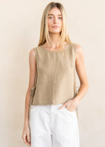 SANDRA SLEEVELESS LINEN TOP