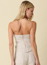 REBA STRAPLESS LINEN TOP