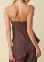 MARITZA STRAPLESS LINEN TOP