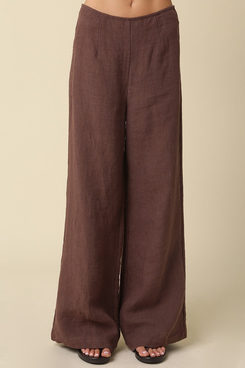 MARITZA WIDE-LEG LINEN PANTS