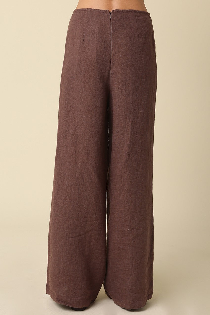 MARITZA WIDE-LEG LINEN PANTS