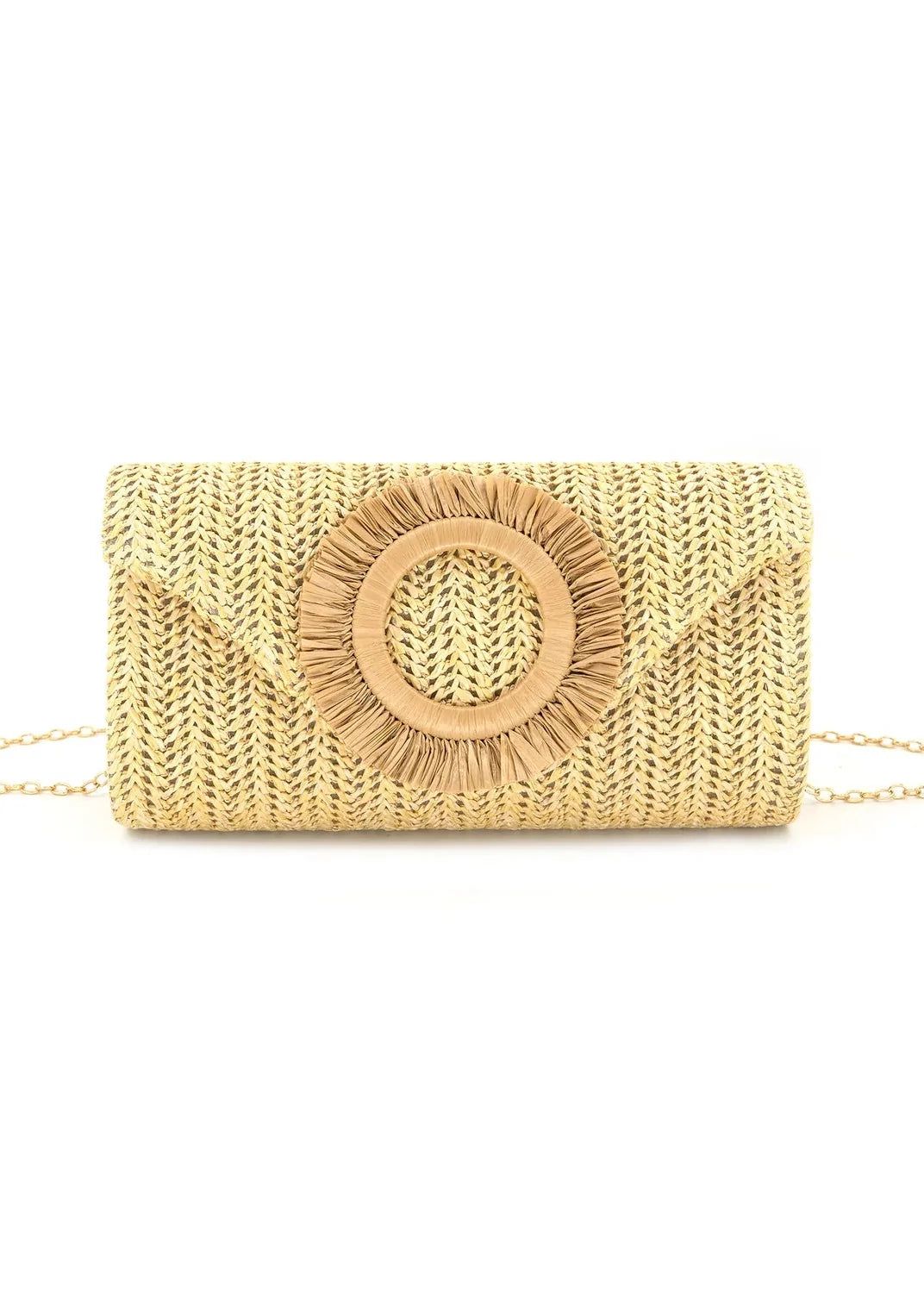 DEMI ENVELOPE WOVEN CLUTCH