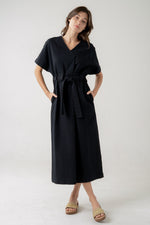 DELIA BLACK MIDI DRESS