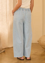 ISABEL STRIPED BARREL PANTS