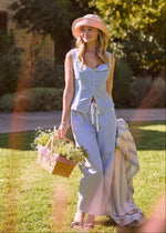 ISABEL STRIPED BARREL PANTS