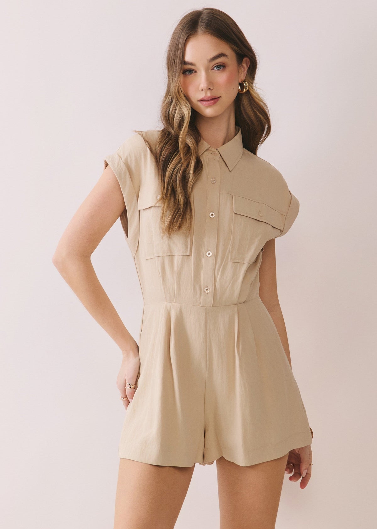 JENNIFER CLASSIC COLLARED ROMPER