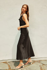 SOREIA CORD STRAP SATIN MAXI DRESS