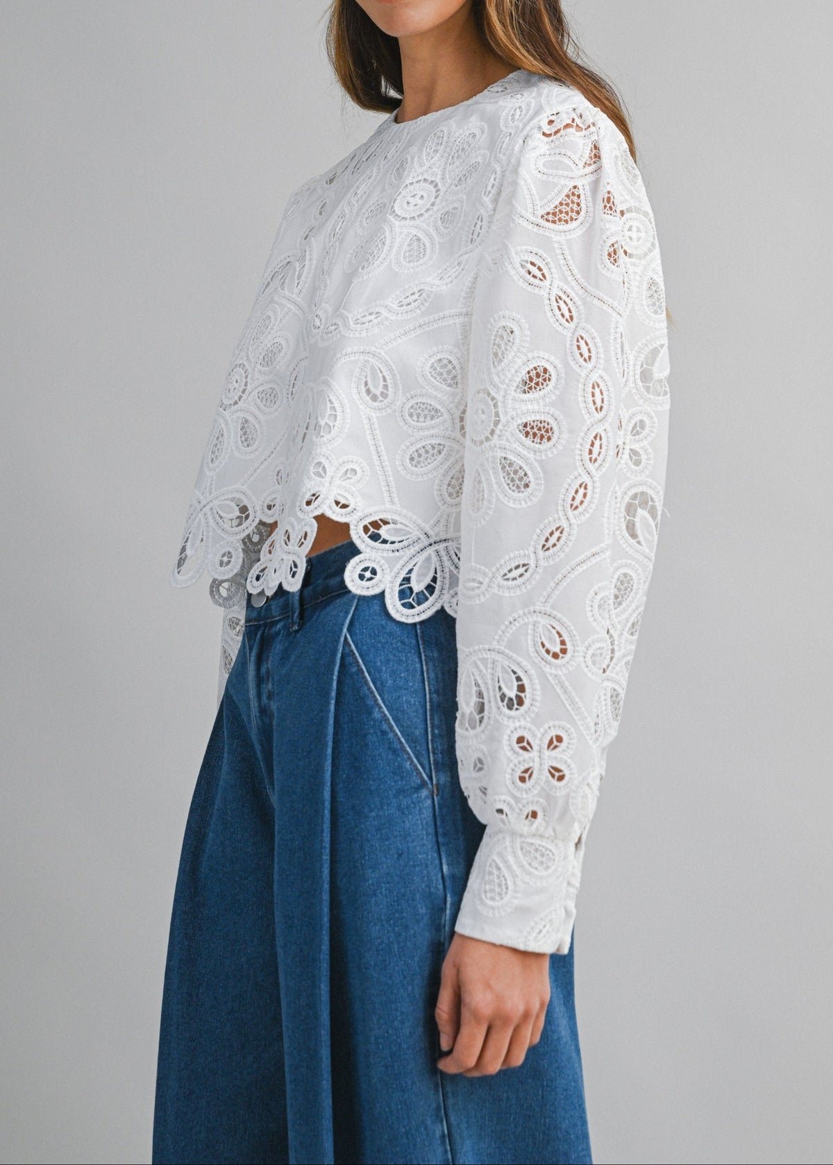ROSA EYELET LACE TOP