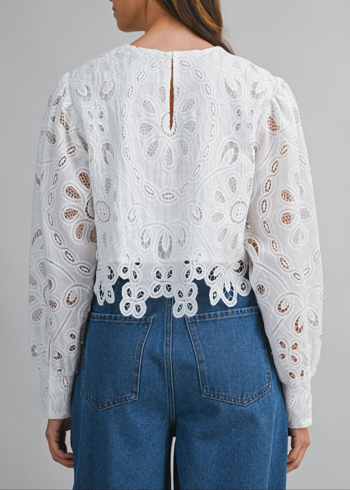 ROSA EYELET LACE TOP