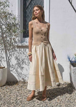 ALLISON KHAKI MIDI DRESS