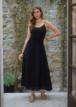 LUNA SHIRRED MIDI DRESS