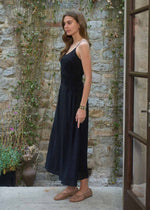 LUNA SHIRRED MIDI DRESS