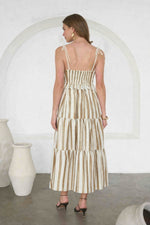 REEMA SPAGHETTI STRAP MIDI DRESS