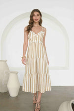 REEMA SPAGHETTI STRAP MIDI DRESS