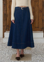 MADELYN DENIM MIDI SKIRT