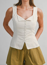 MIA SLEEVELESS TAUPE TOP