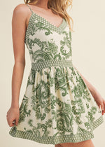 PAISLEY SLEEVELESS MINI DRESS