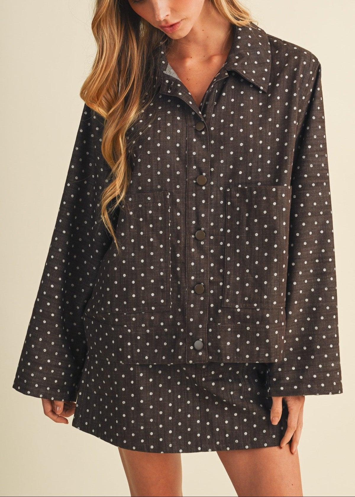 ABBY ESPRESSO POLKA-DOT JACKET