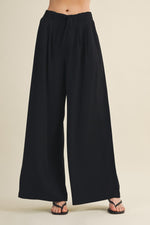CARA PLEATED WIDE-LEG PANTS