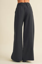 VALERIE BLACK WIDE-LEG PANTS