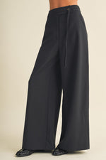 VALERIE BLACK WIDE-LEG PANTS