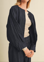 RAMONA COLLARLESS DENIM JACKET