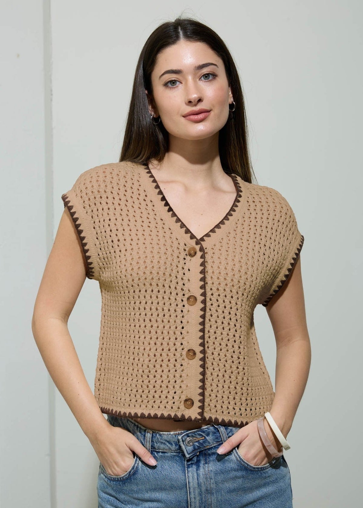LOLA SHEER CROCHET TOP