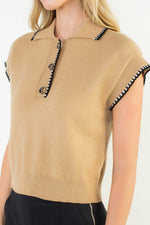 PAIGE COLLARED KNIT TOP
